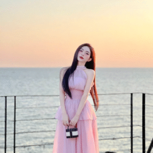 Pastel La Fleur Two Piece Dress - Peachy Pink