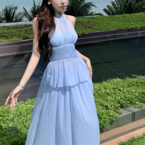Pastel La Fleur Two Piece Dress - Blue